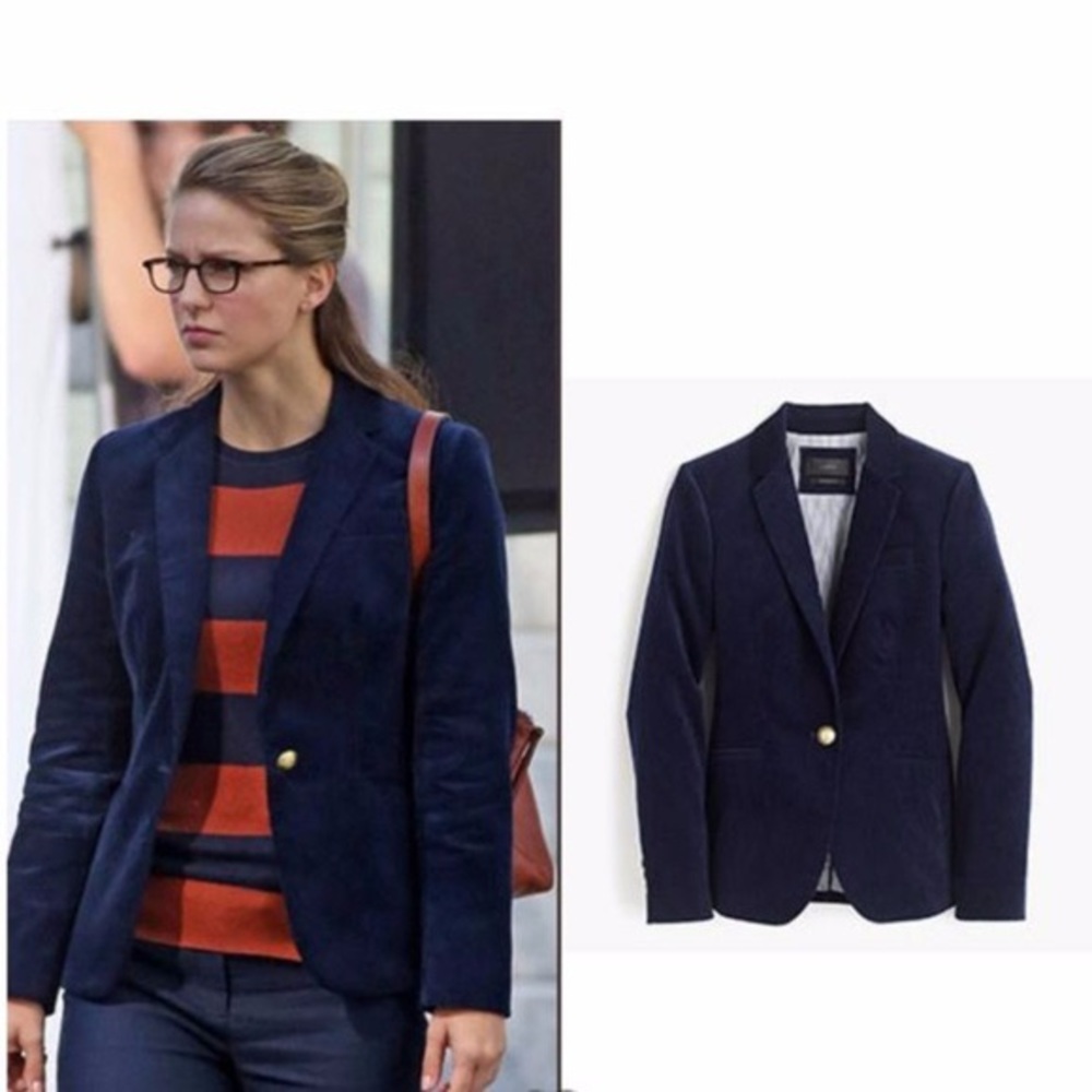 J. Crew Campbell navy blue corduroy blazer size 6P
